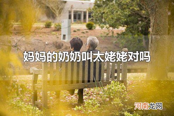 妈妈的奶奶叫太姥姥对吗 正式称谓是外曾祖母