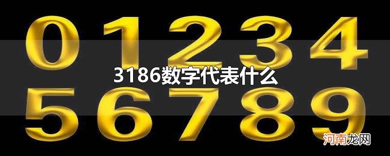 3186数字代表什么