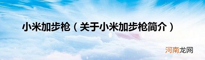 关于小米加步枪简介  小米加步枪