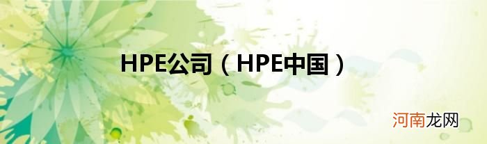 HPE中国  HPE公司