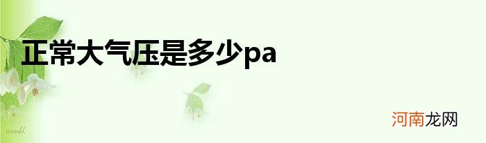 正常大气压是多少pa