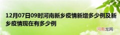 12月07日09时河南新乡疫情新增多少例及新乡疫情现在有多少例