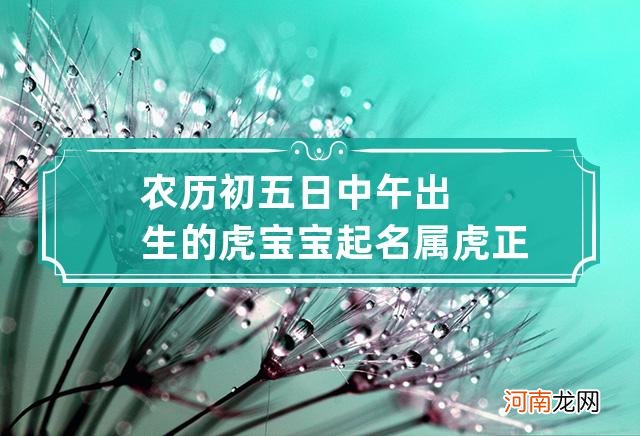 农历初五日中午出生的虎宝宝起名 属虎正月初五是什么命