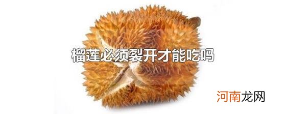 榴莲必须裂开才能吃吗