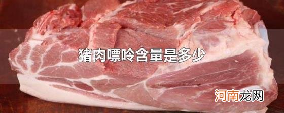 猪肉嘌呤含量是多少